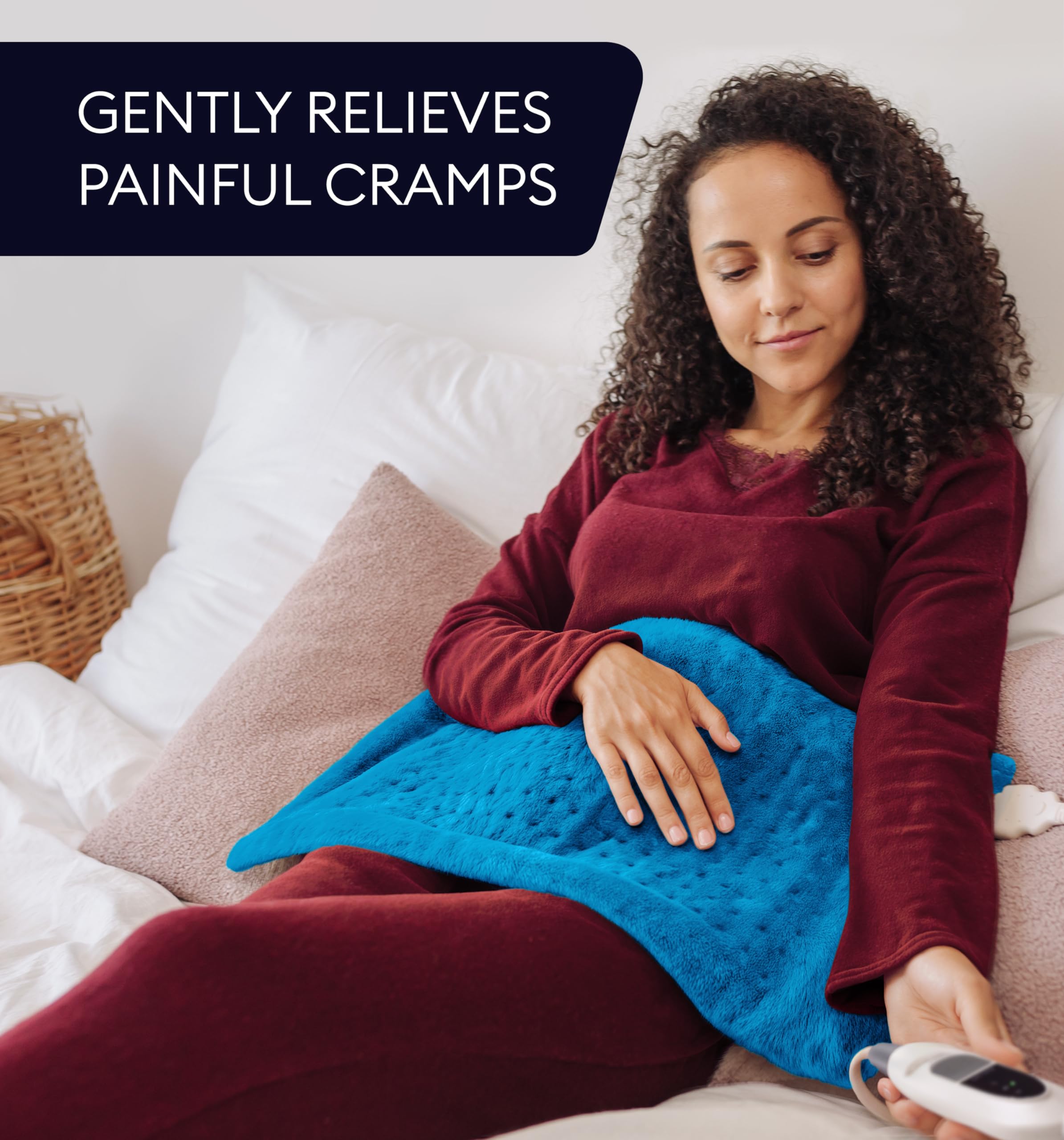 GENIANI electric throw XXL 18x26 provides broad coverage for back and shoulders.