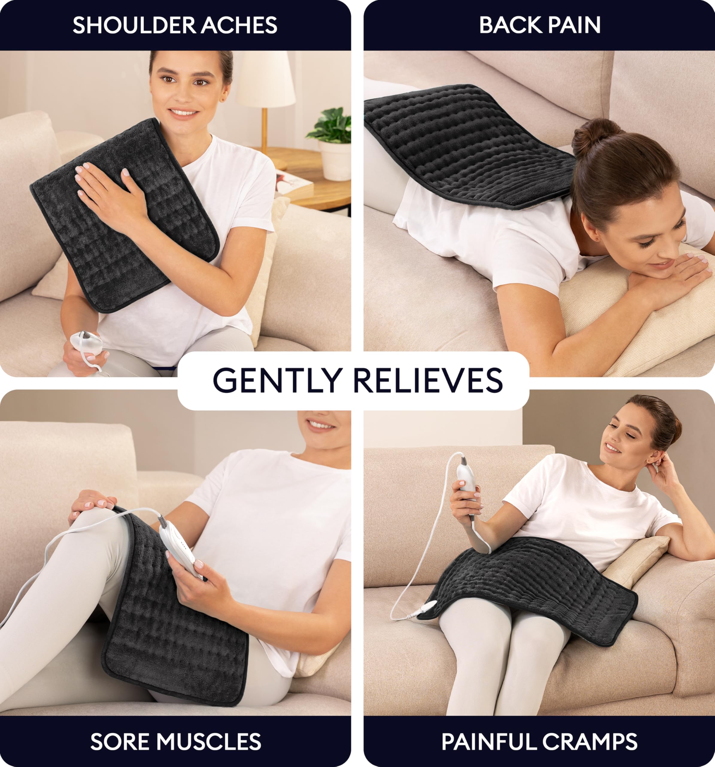 GENIANI heating pad for cramps offering soothing warmth and comfort.