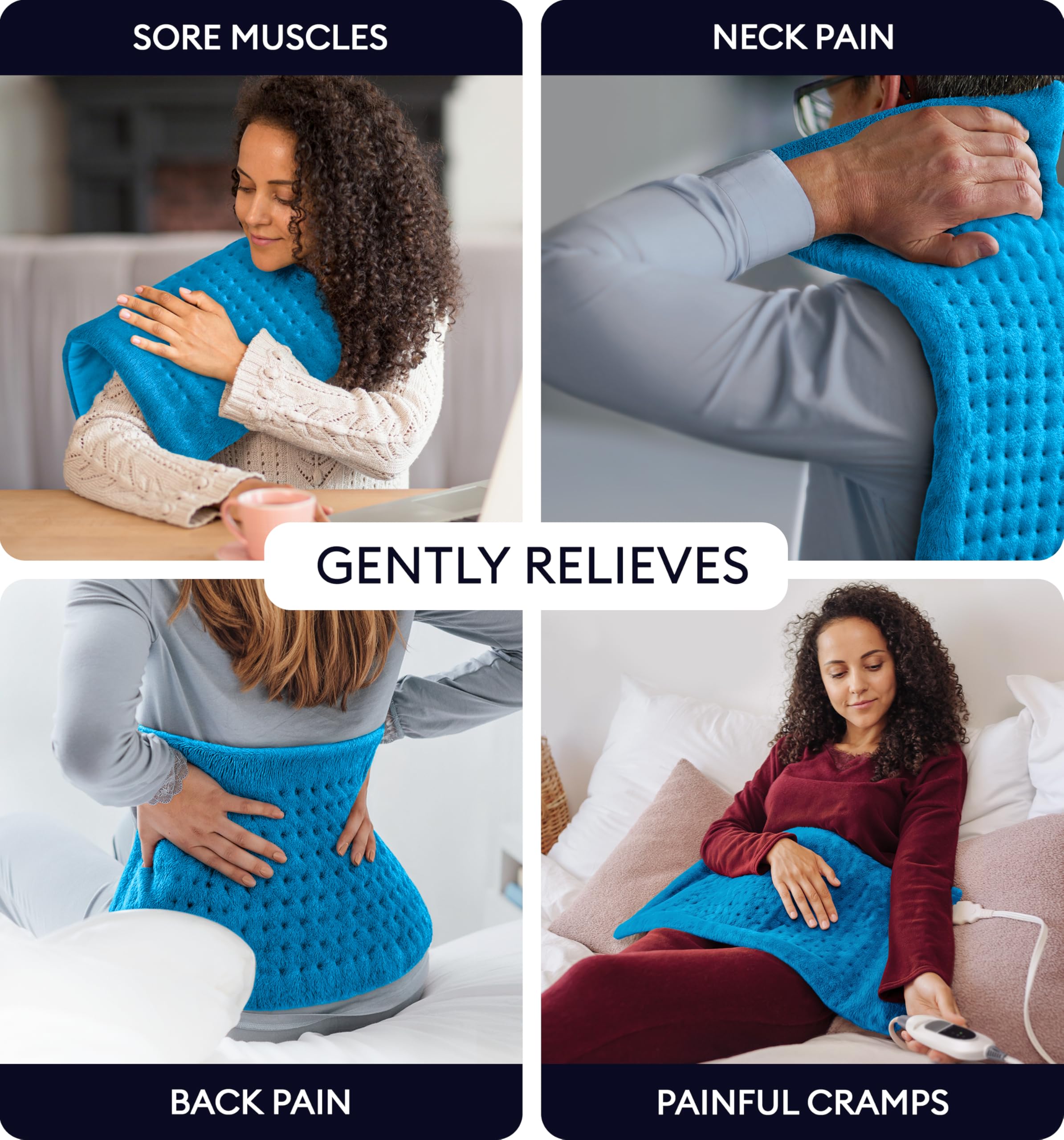 GENIANI heating pad shoulders and neck wrap contours to upper body tension
