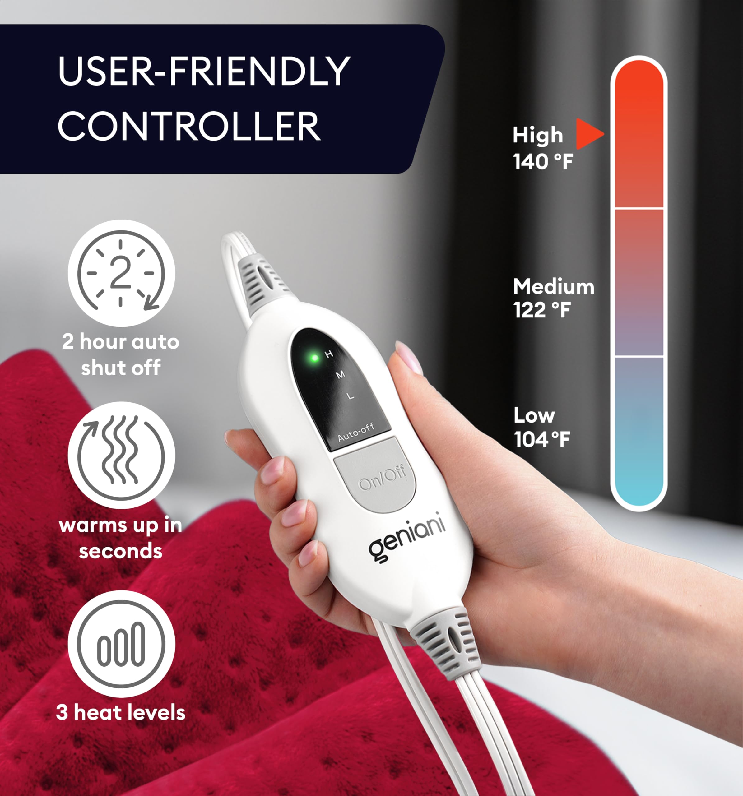 GENIANI machine-washable plush fabric for easy care