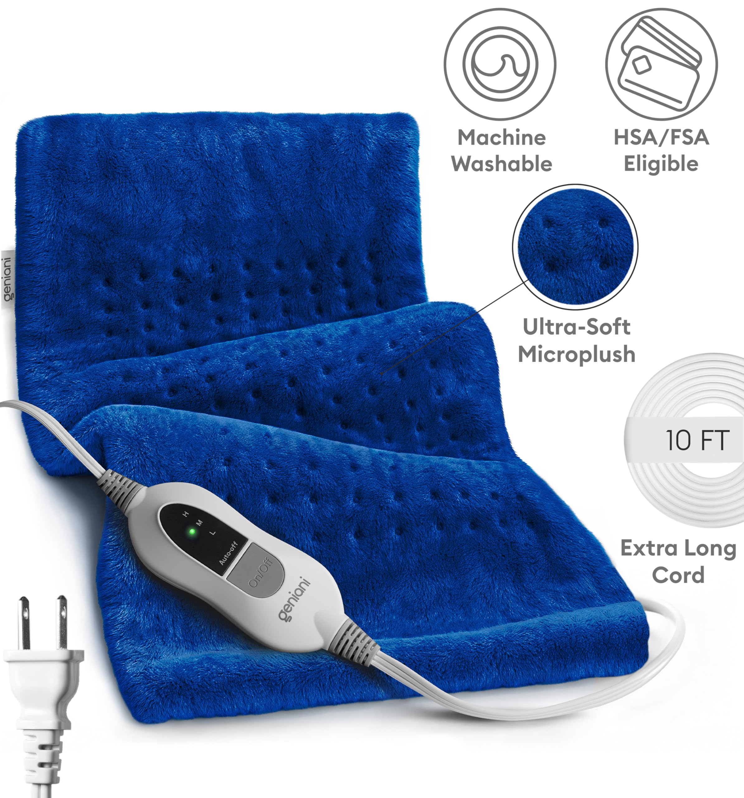 GENIANI plush machine-washable cover for easy care.