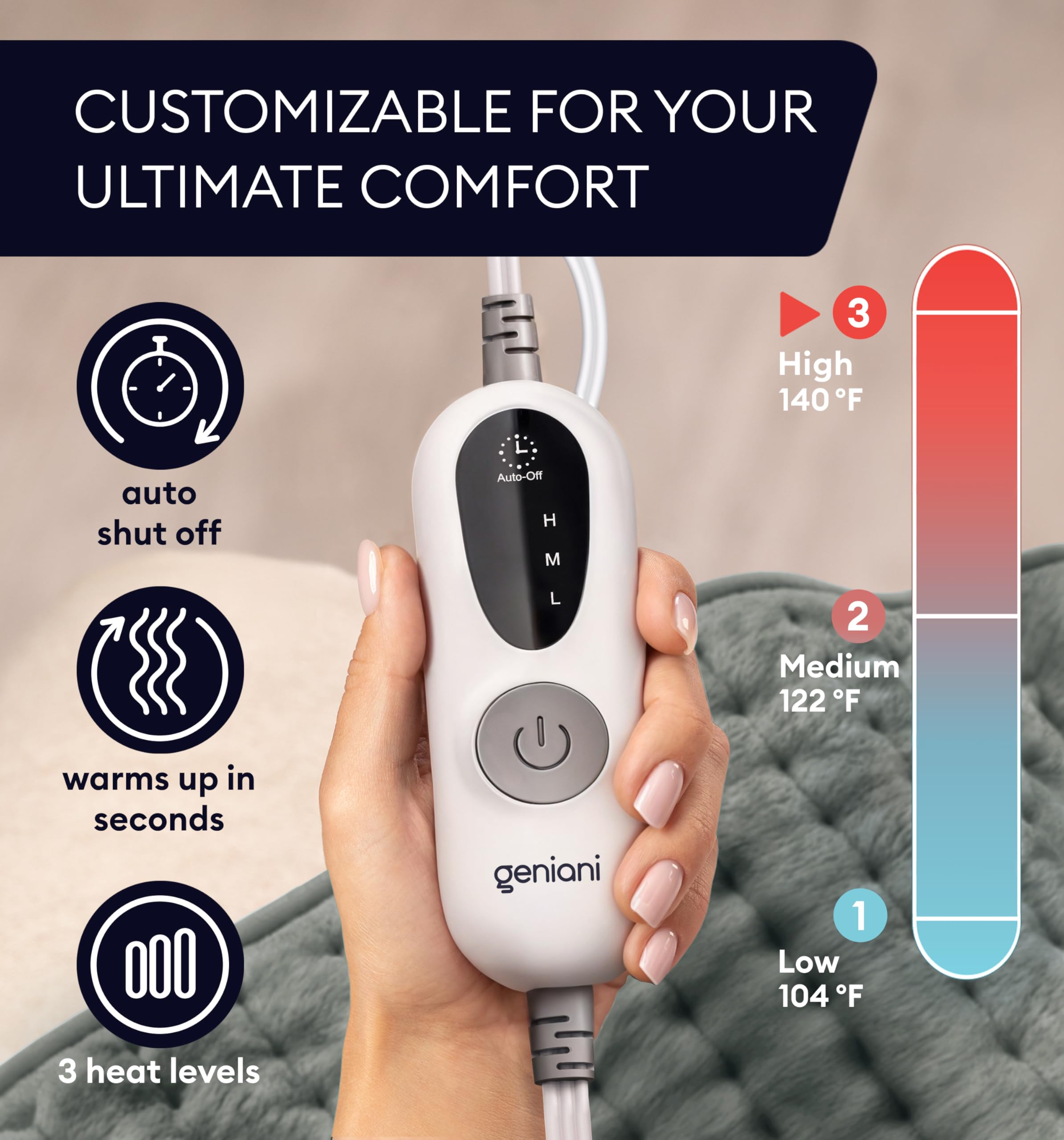 GENIANI soft microfiber cover feels gentle against skin for cozy sessions.