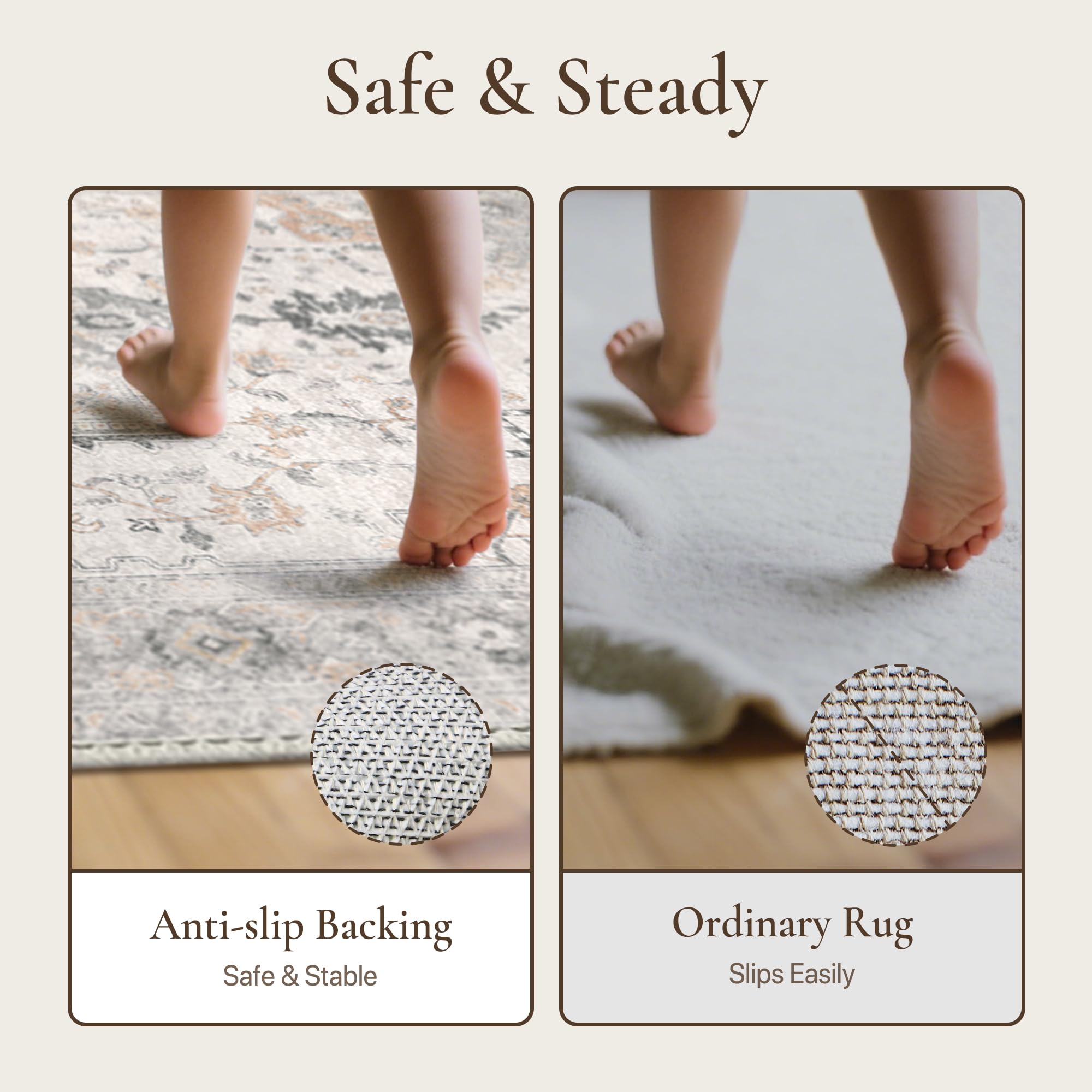 Genimo 5x7 area rug durable weave withstands high-traffic areas with lasting appeal.