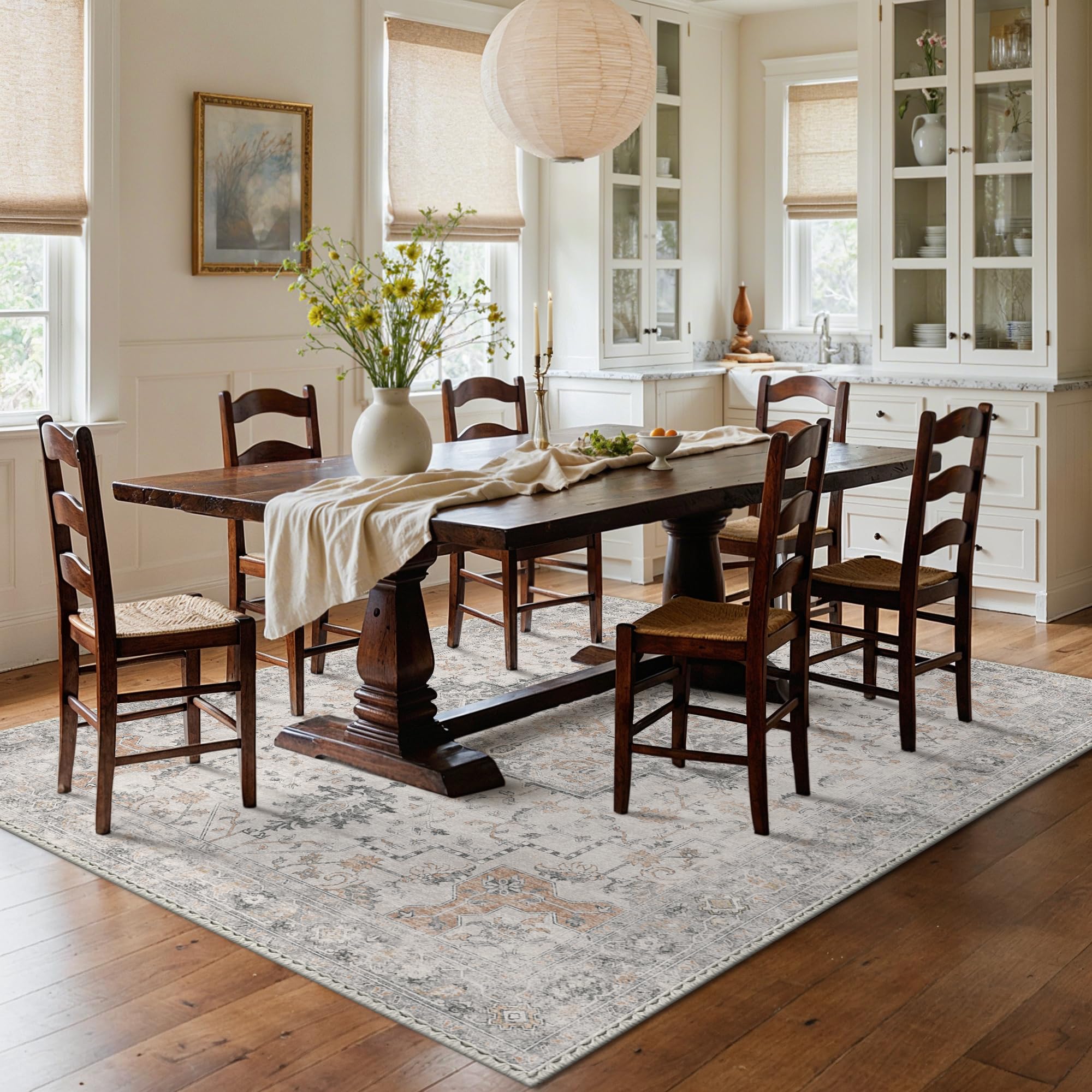Genimo 5x7 area rug versatile use in living rooms, bedrooms, or home offices.