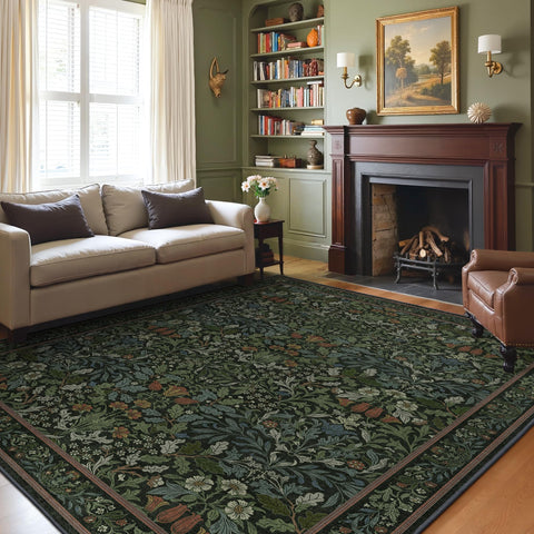 GENIMO 8x10 rug with vintage floral pattern for warm, cozy feet.