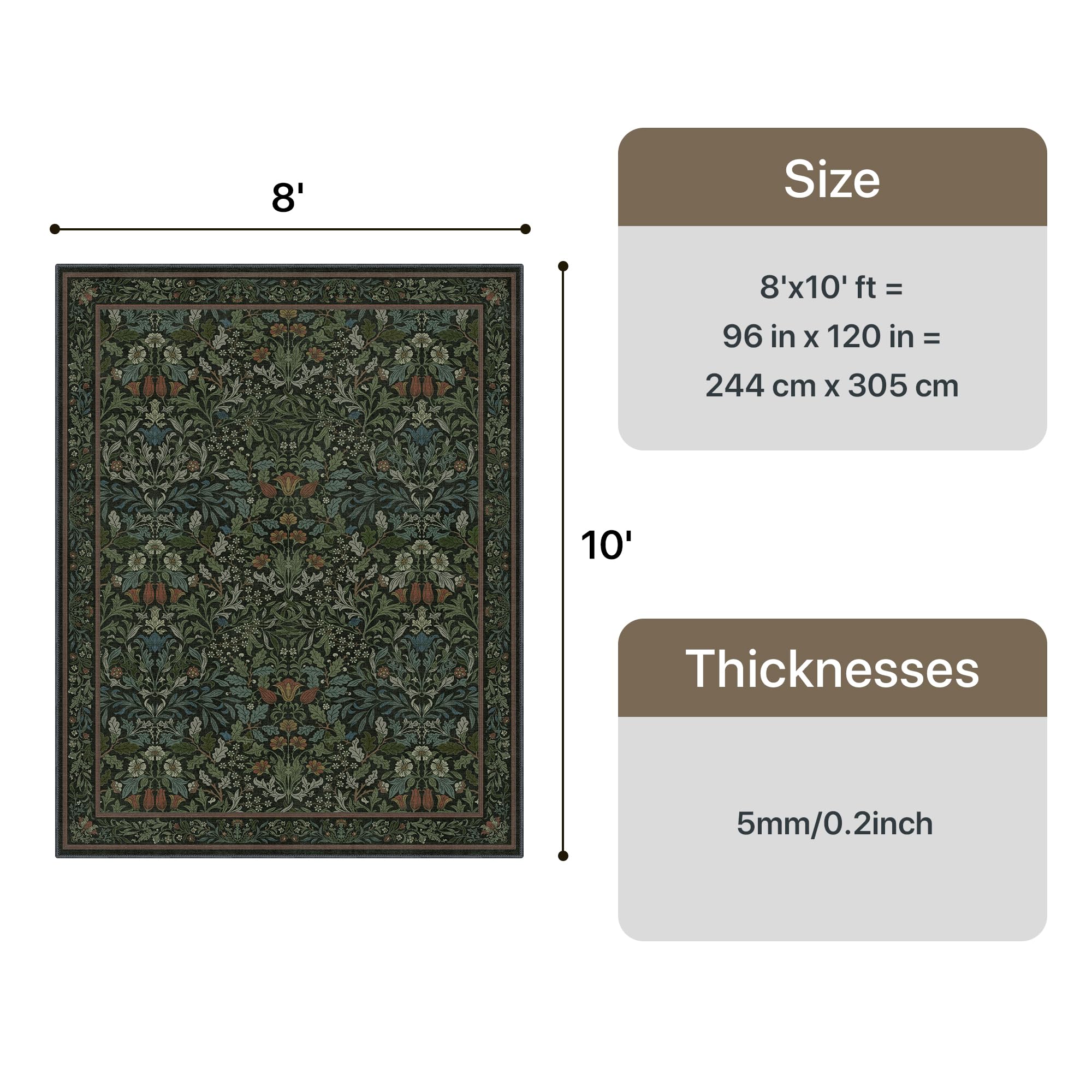 GENIMO dark green colorway adds vintage Boho charm.