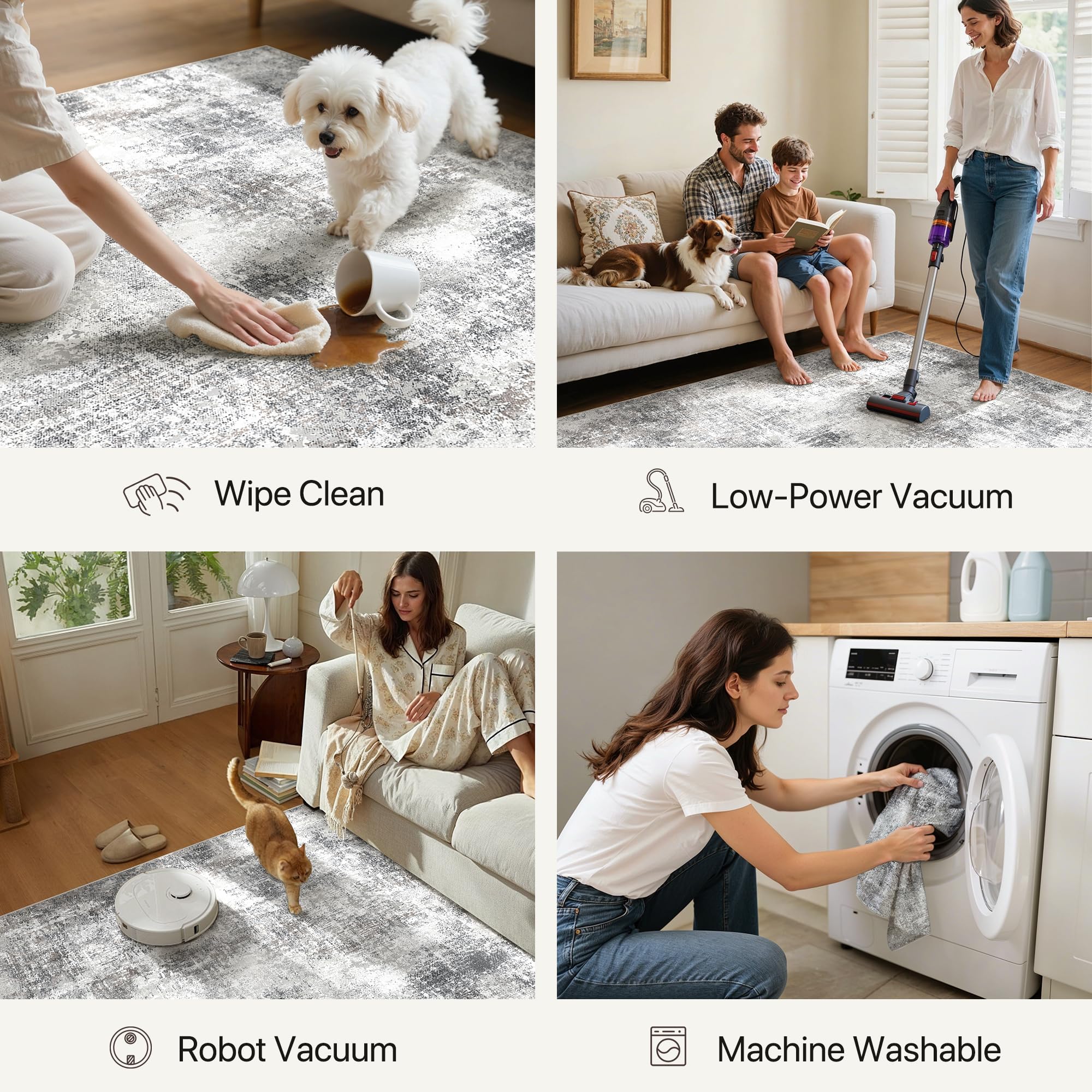 GENIMO low-pile texture feels soft underfoot and blends with any decor.