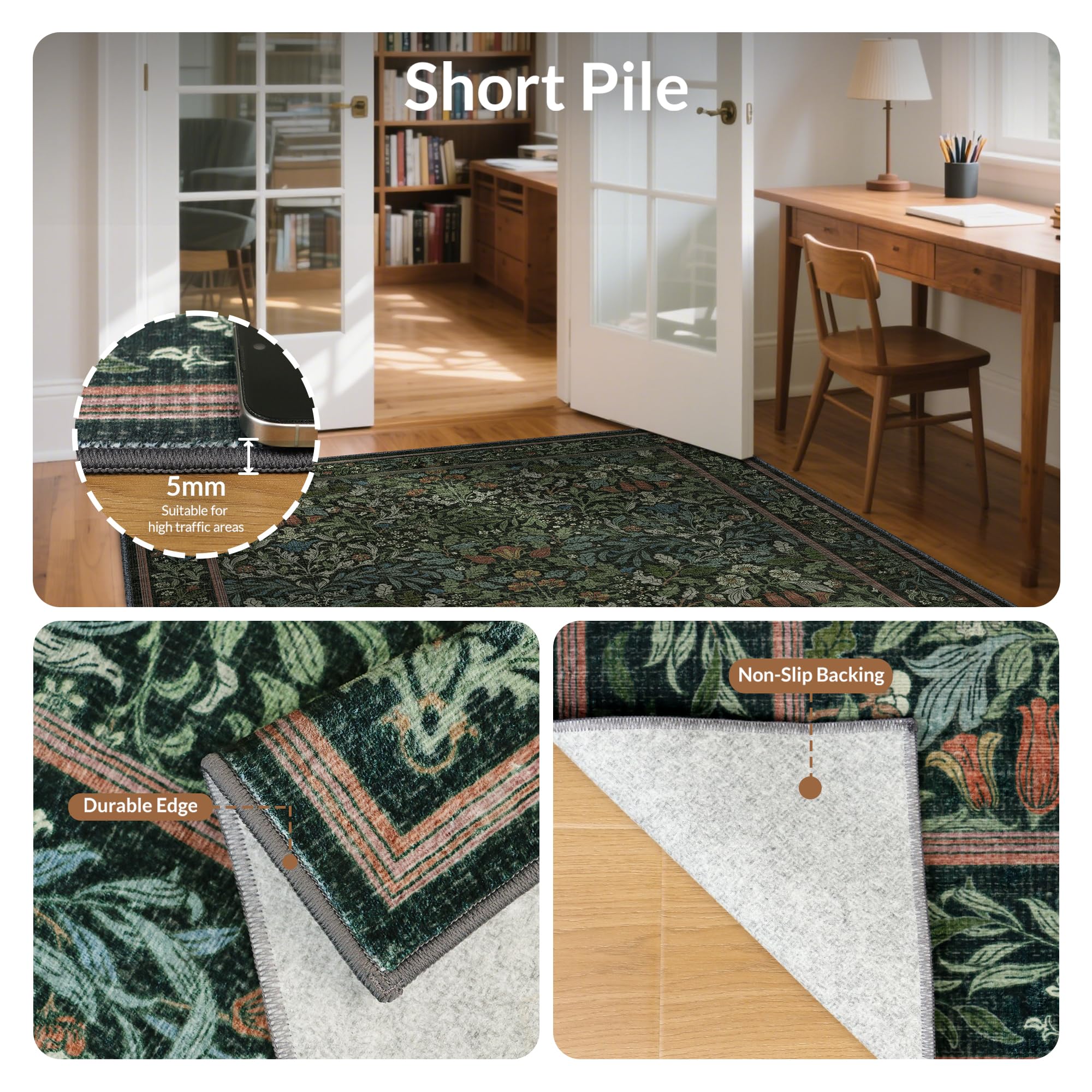 GENIMO machine-washable rug cleans easily in cold water cycles.