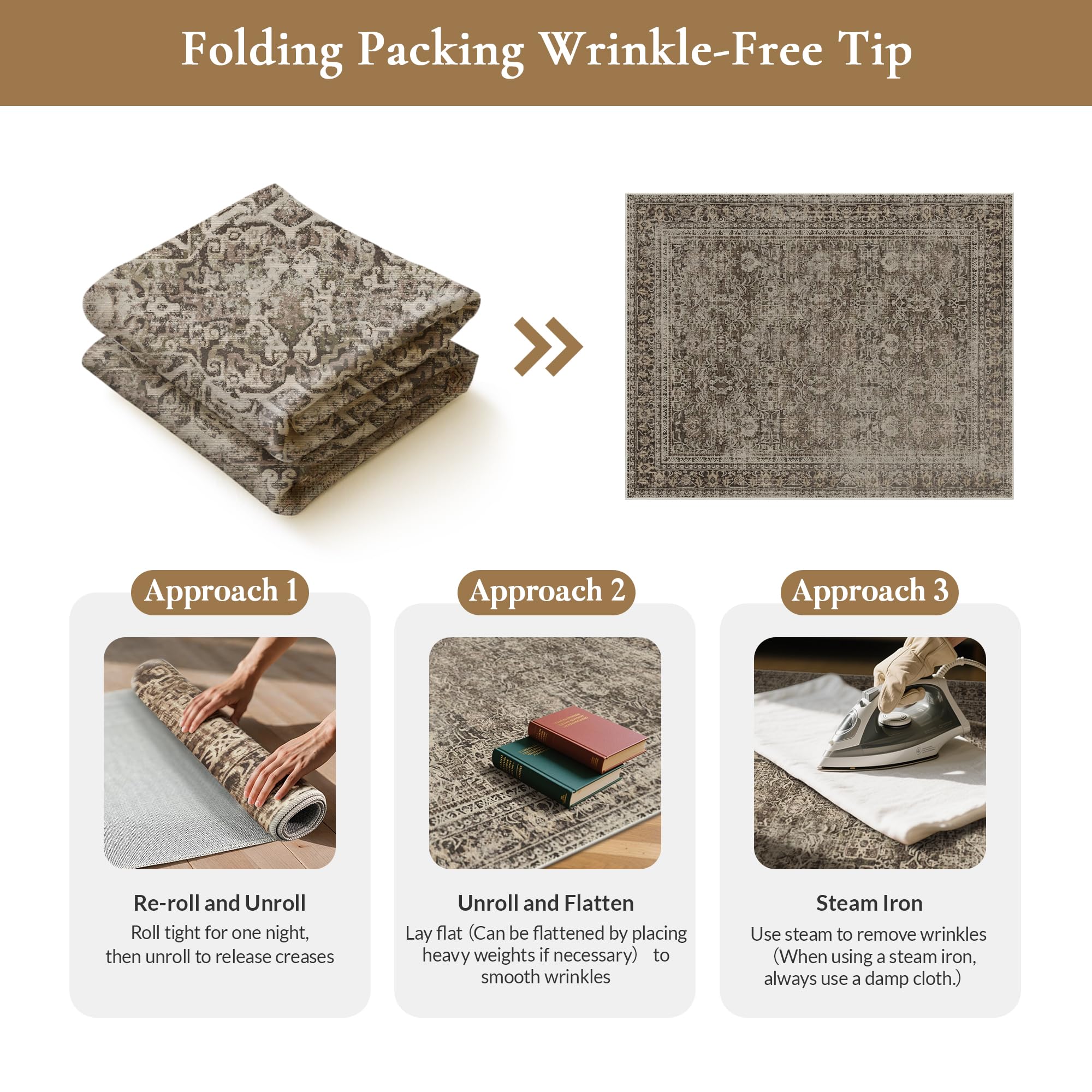 GENIMO vintage medallion design adds charm while remaining durable for busy homes.