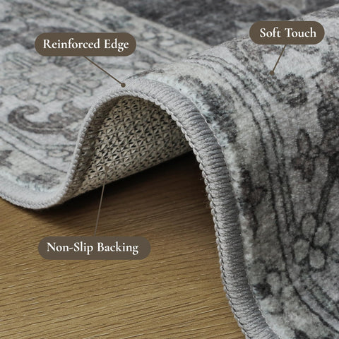GENIMO charcoal rug blends with decor while staying durable for daily use.