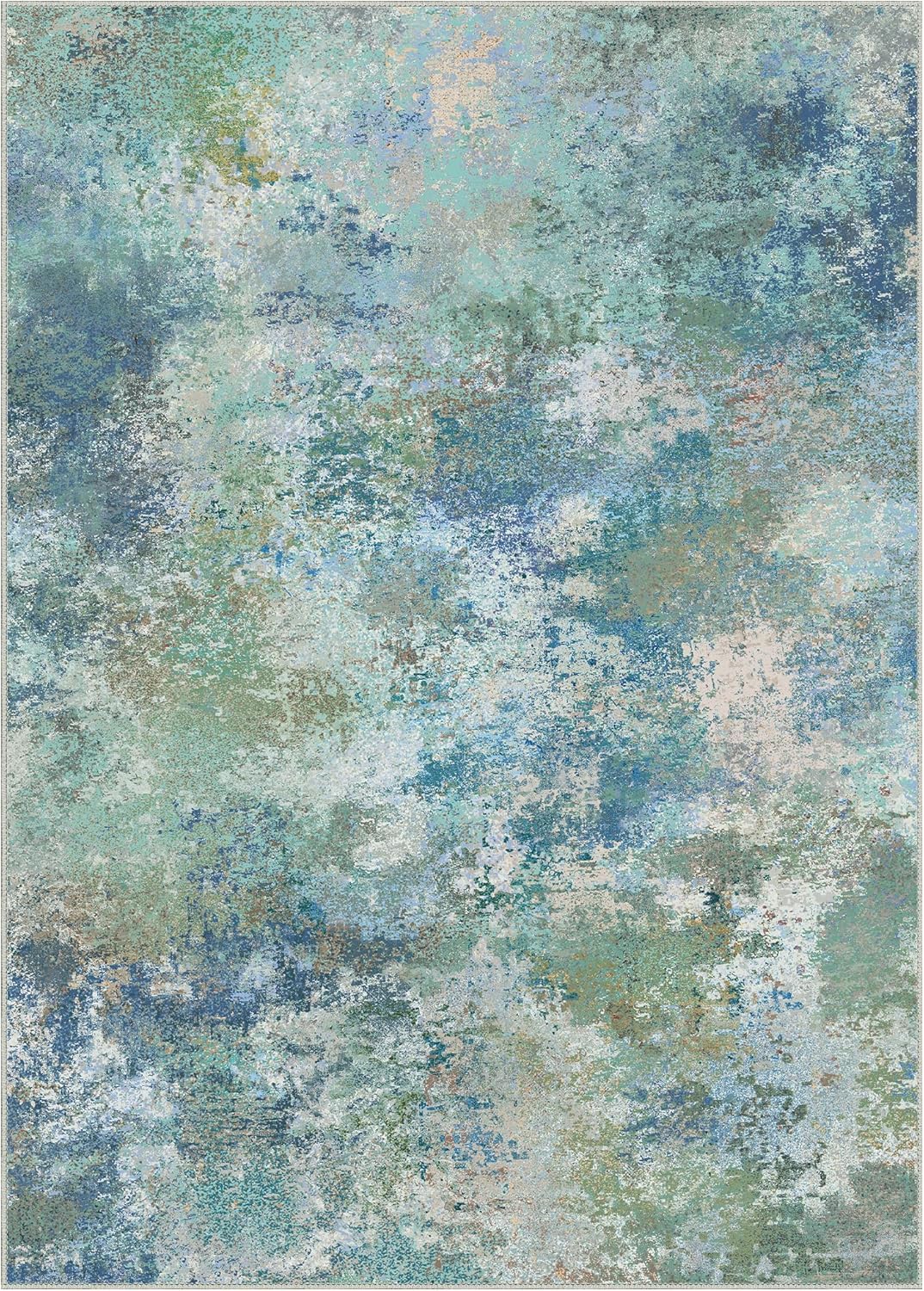 GENIMO modern blue-green rug suits contemporary living spaces.