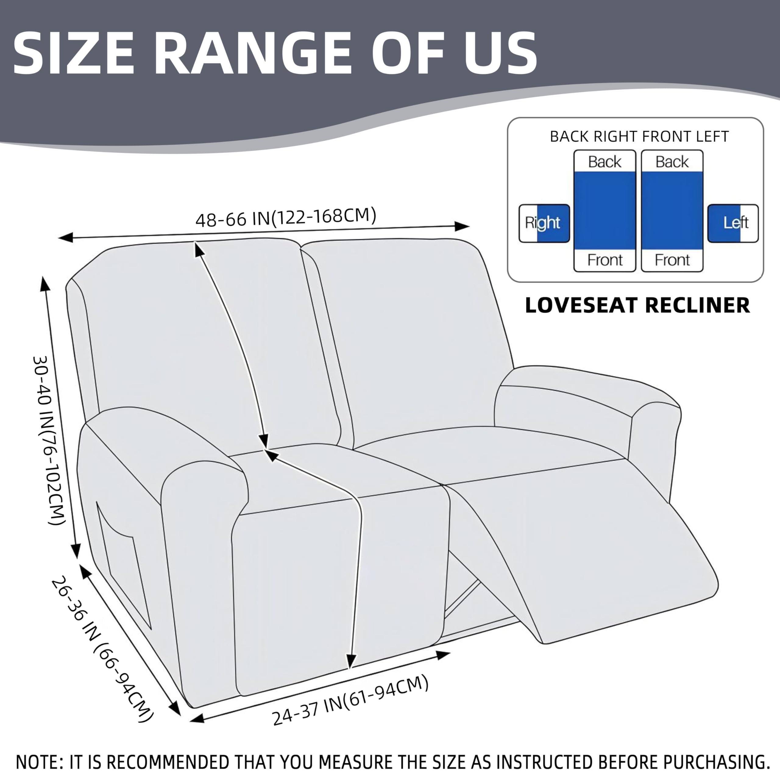Genina bottom elastic keeps the recliner cover securely in place.