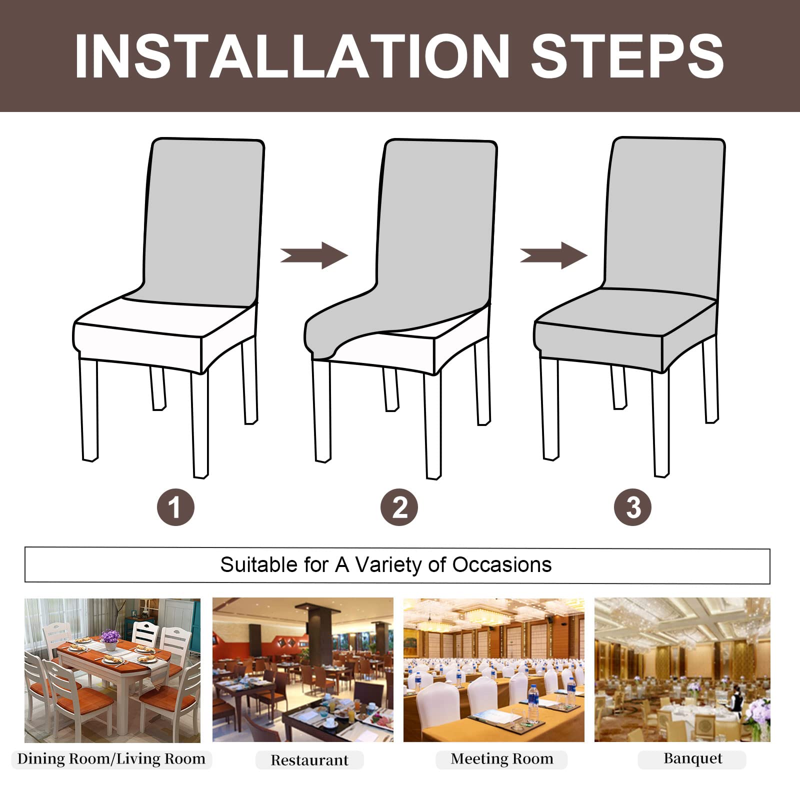 Genina chair cover in a wedding banquet setup highlighting decorative look