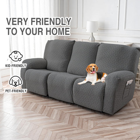 Genina five-piece recliner cover set provides comprehensive protection for seats and arms.