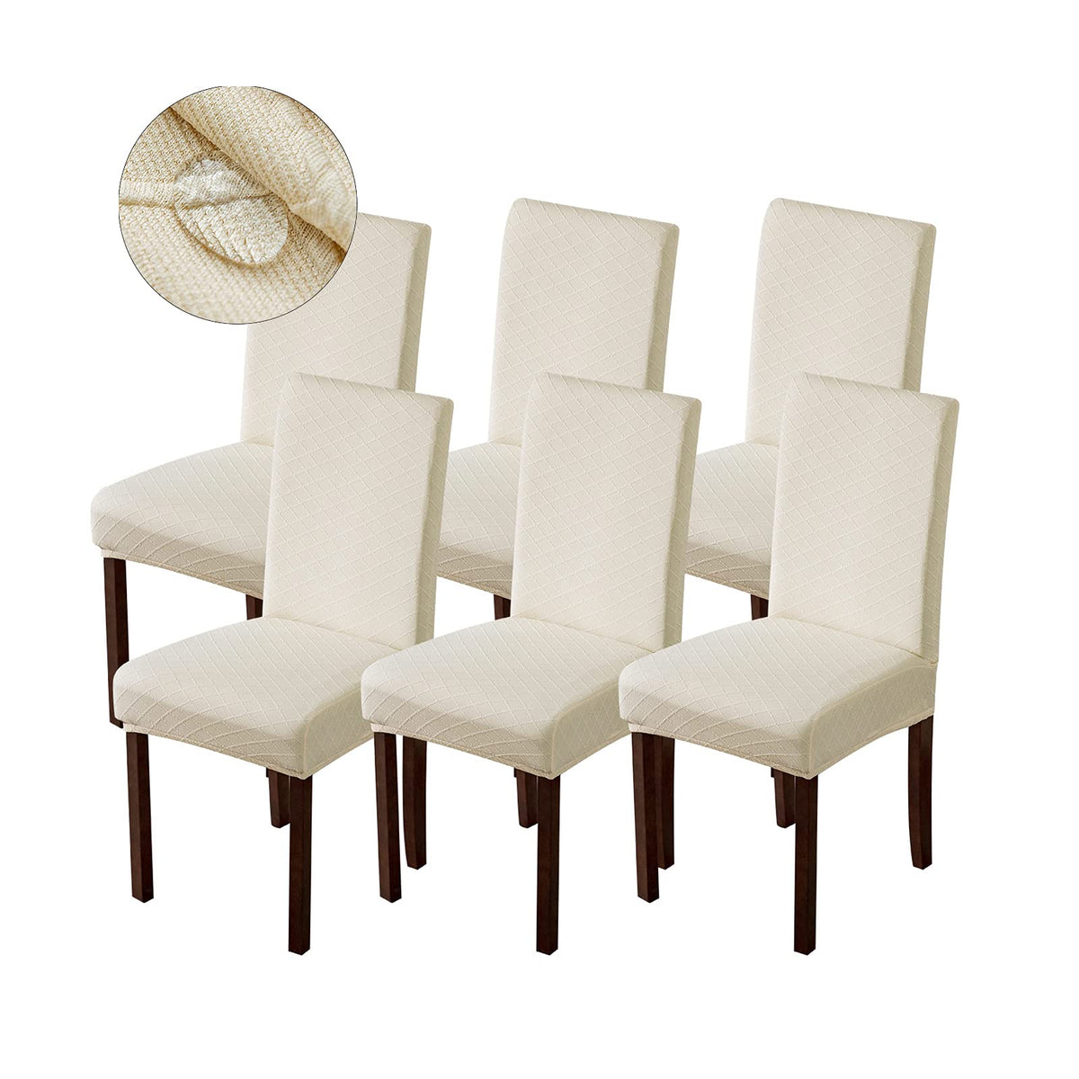 Genina waterproof chair covers on dining chairs showing full coverage and protection