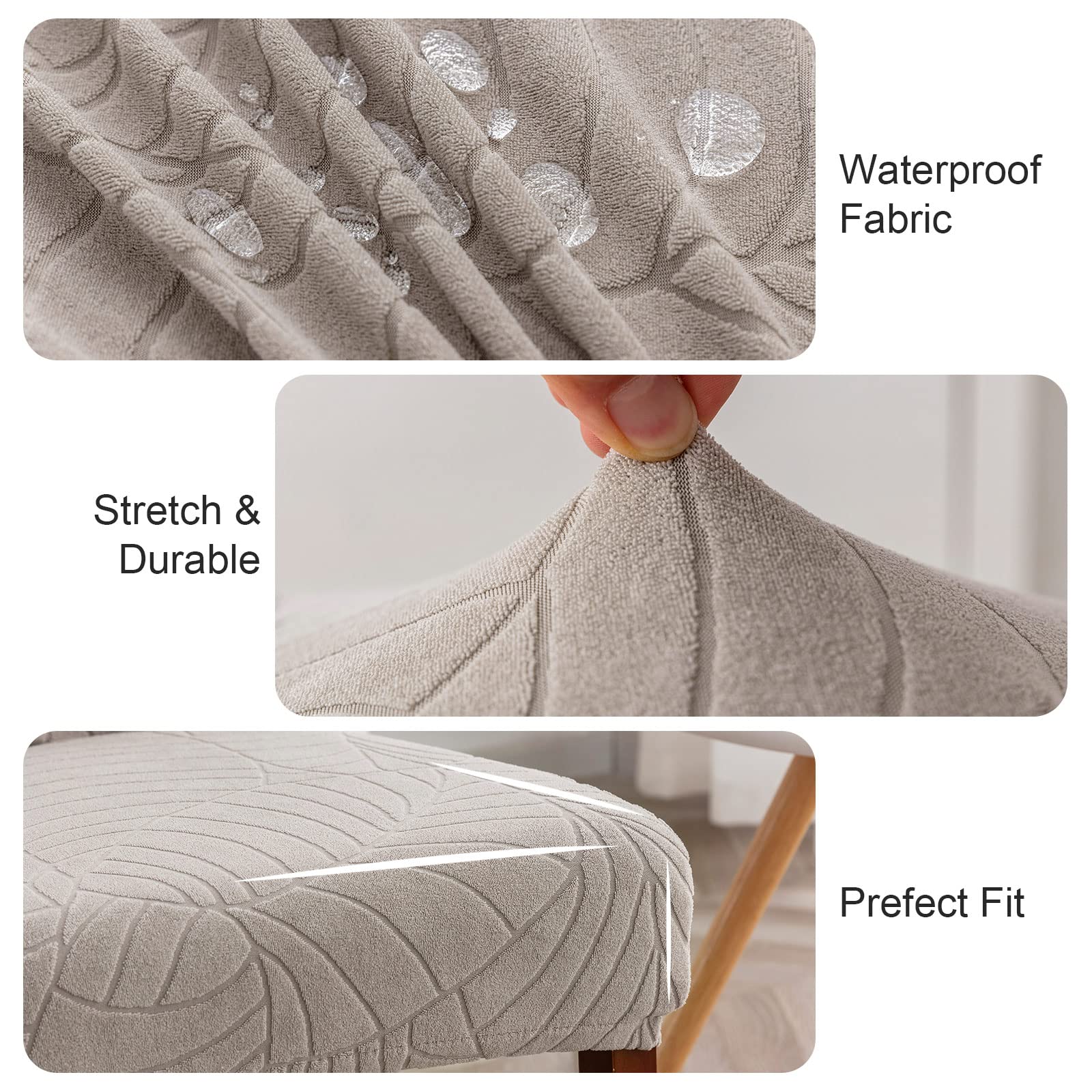Genina chair covers inner PE film closeup demonstrates double waterproof protection.
