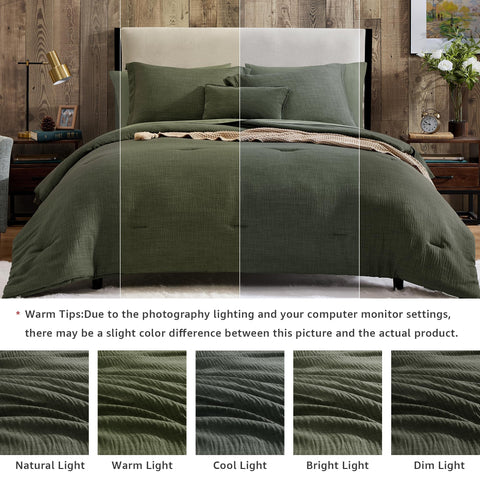 Geniospin bedroom mood shot highlights the rich olive hue.