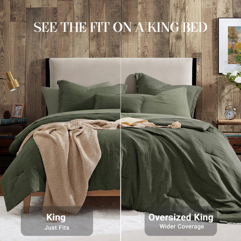 Geniospin pillowcases in dark green, crisp edges and gentle fabric for comfort.