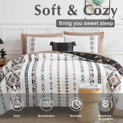 Geniospin reversible aztec bedding design with contrasting sides