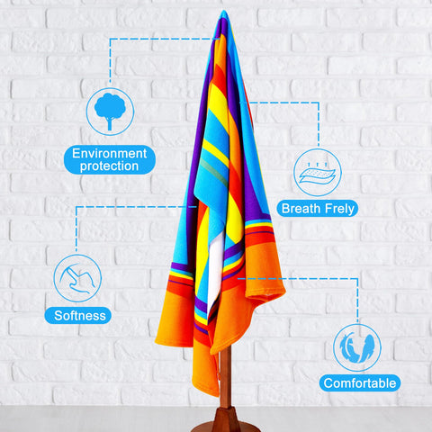 Genovega 6-pack towel tree pattern adds vibrant flair after water play
