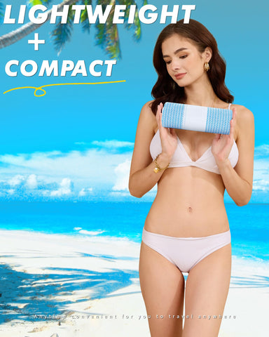 Genovega lightweight towel packs easily for travel pools or yoga sessions.