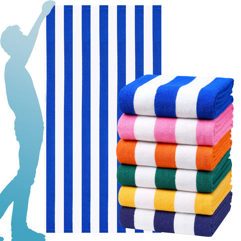 Genovega oversized stripe beach towel 72x40 ready for sunlit beach days.
