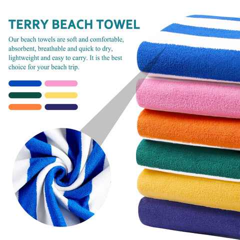 Genovega oversized stripe towel green laid on lounger, oversized for full-body coverage.