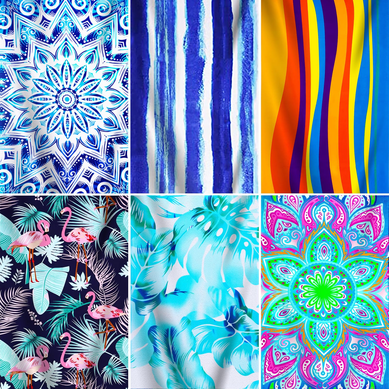 Genovega oversized towel flamingo pattern for beach days and sun-soaked lounging