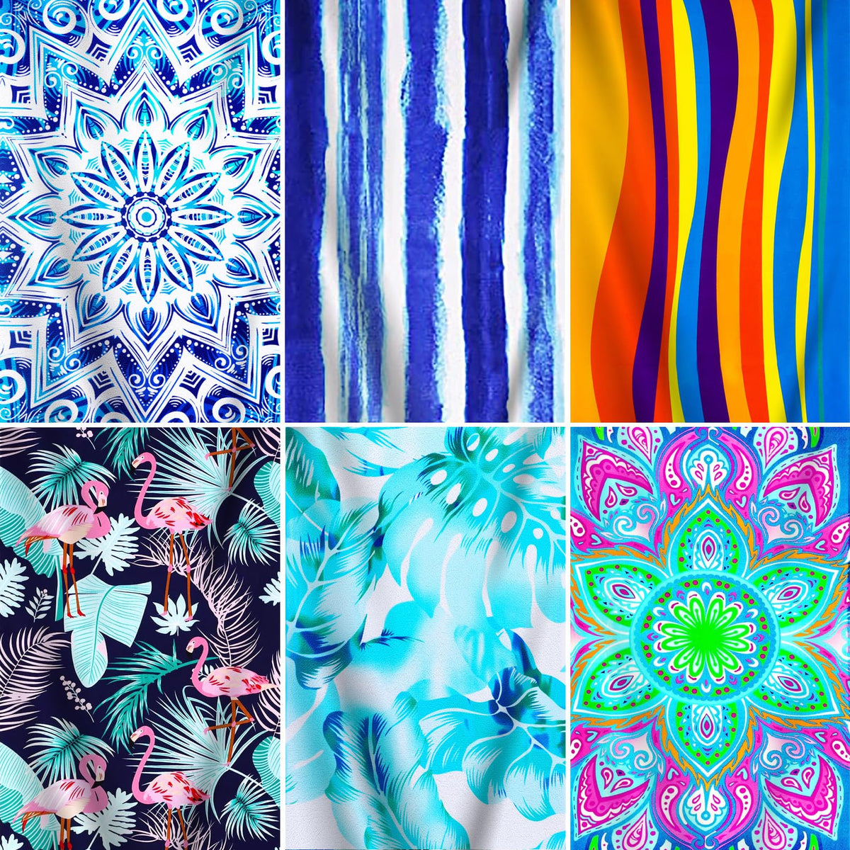 Genovega oversized towel flamingo pattern for beach days and sun-soaked lounging