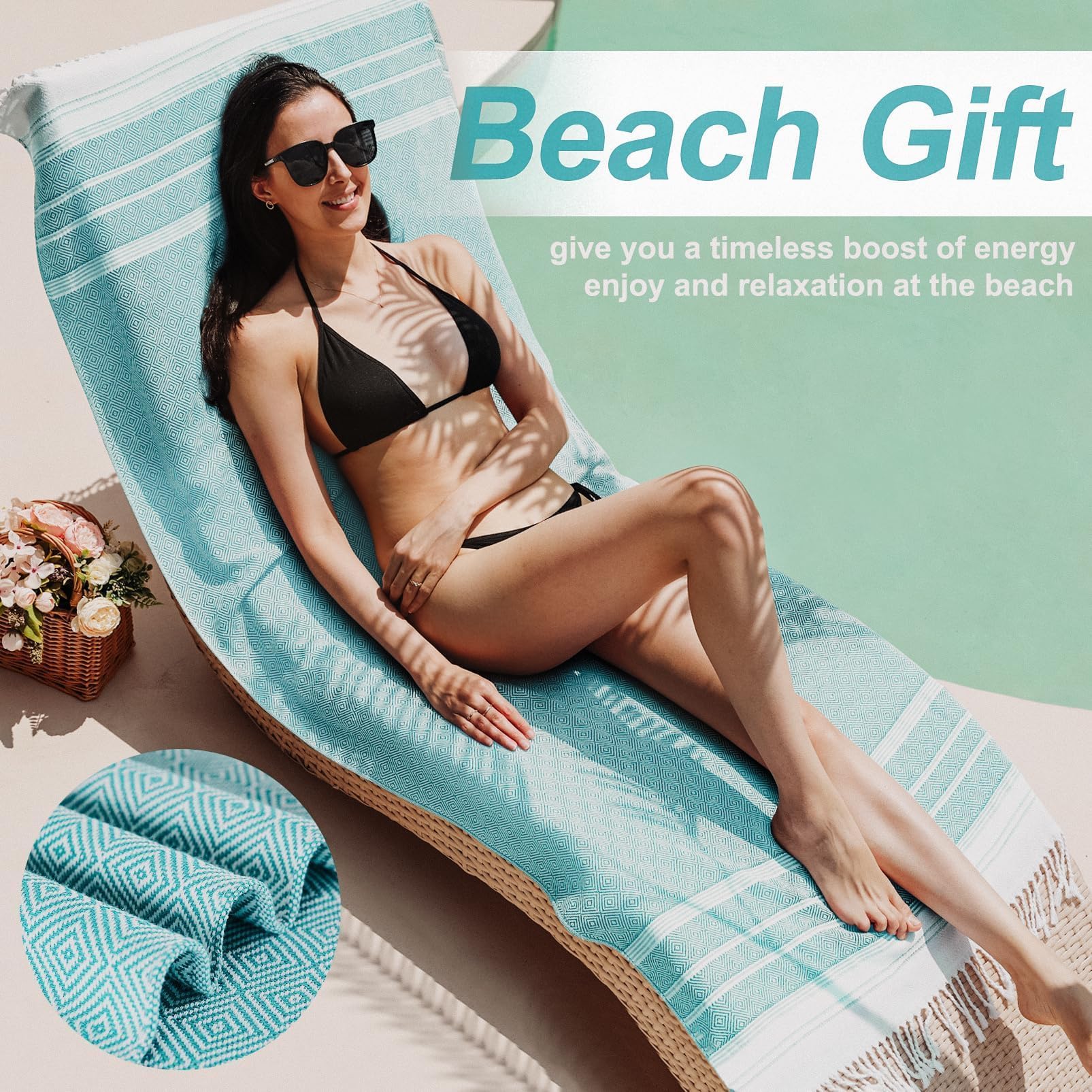 Genovega sand towel, quick-dry and perfect for picnics and pool days