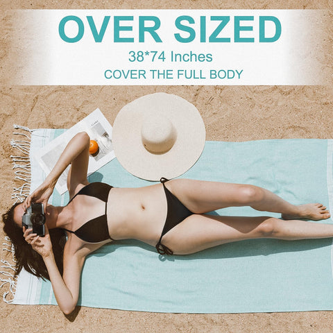 Genovega turquoise towel, versatile wrap and beach companion