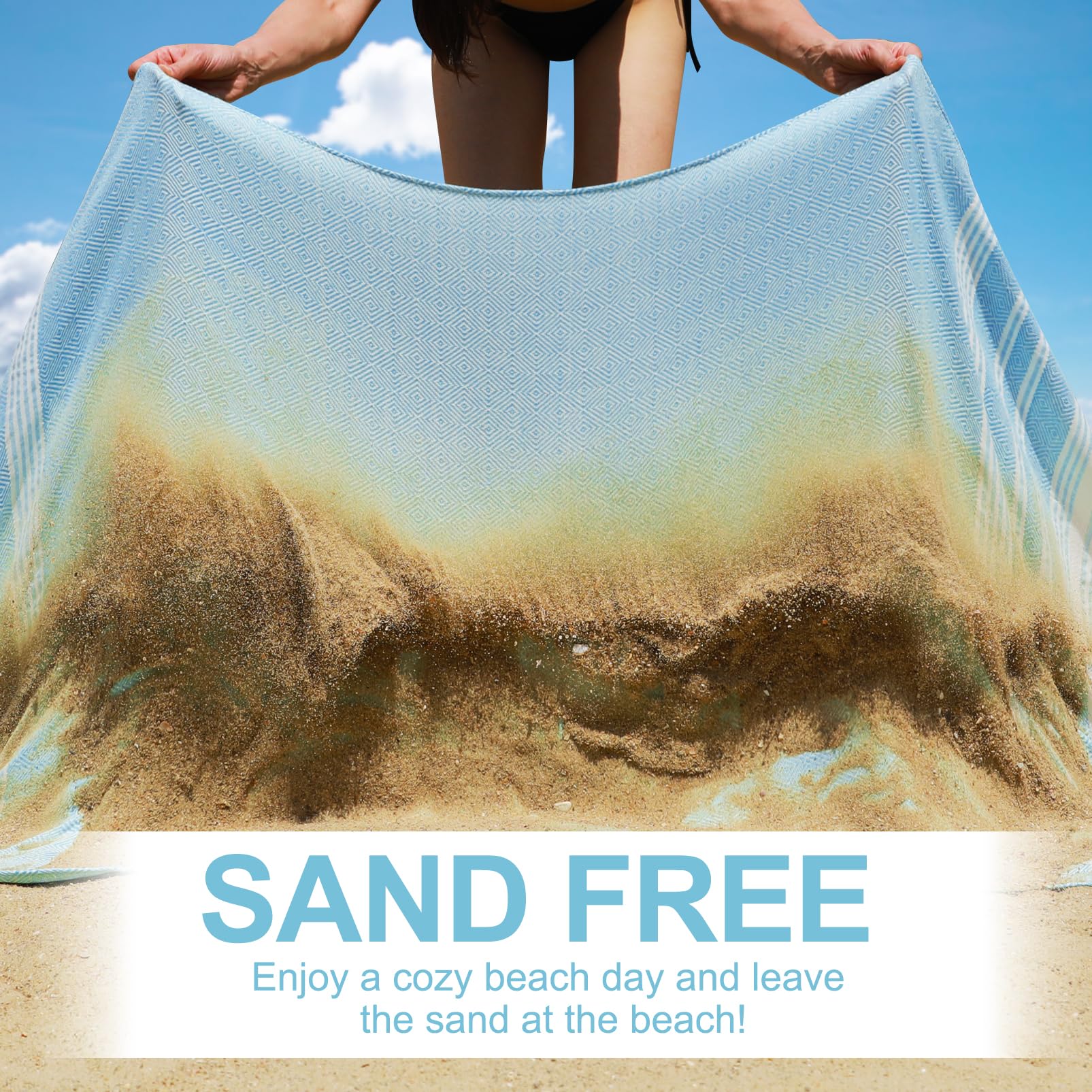 Genovega packable towel folds into a small bag for trips.