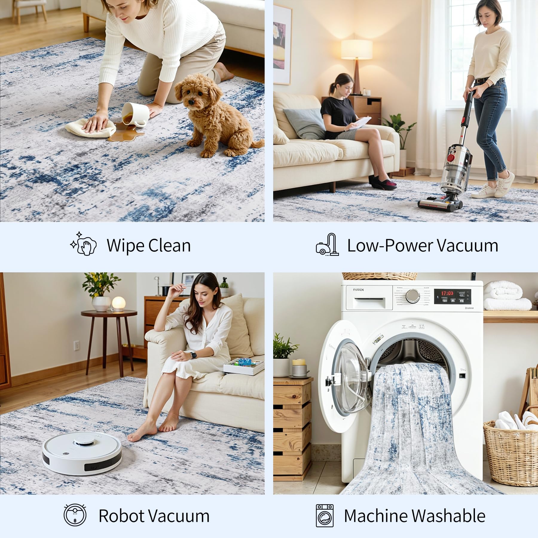 Gent drizz 6x9 area rug complements bedroom decor with modern tones.