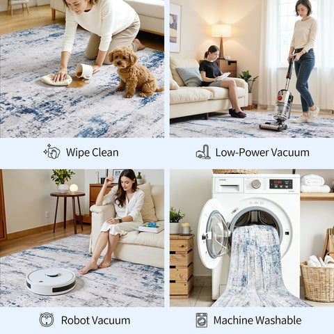 Gent drizz 6x9 area rug complements bedroom decor with modern tones.