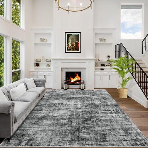 Gent drizz 8x10 area rug with abstract design enhances modern living rooms.