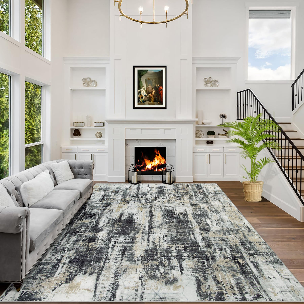 Gent drizz 9x12 area rug soft-pile closeup, cozy touch for barefoot comfort