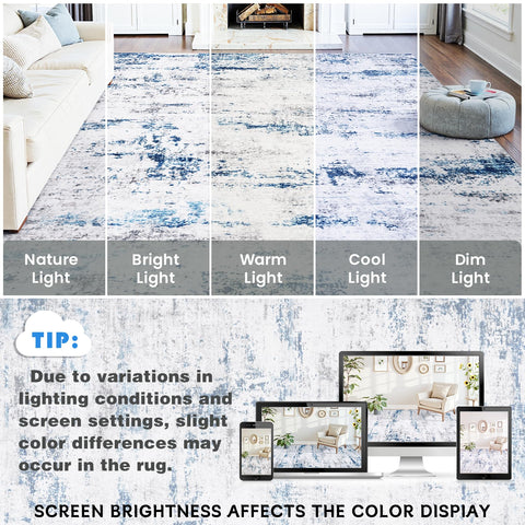 Gent drizz area rug abstract pattern complements diverse decor styles.