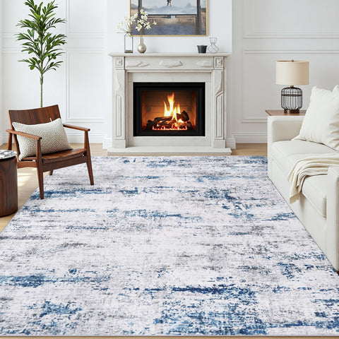 Gent drizz rug with non-slip backing prevents movement on floors.