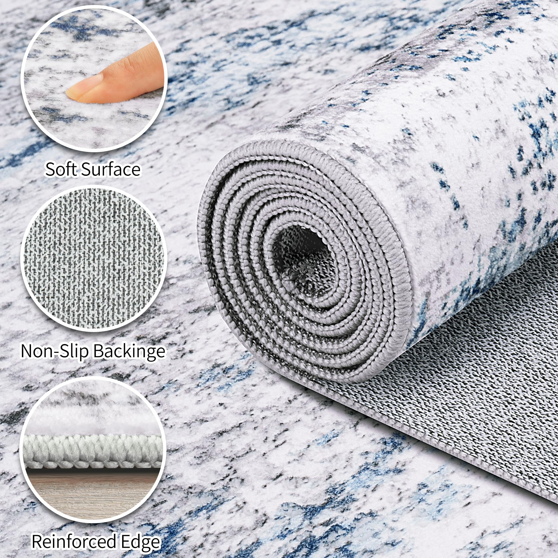 Gent drizz easy-clean nylon rug resists dirt with quick vacuuming.