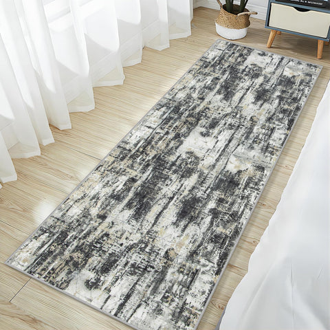 Gent drizz machine-washable rug simplifies cleanup after spills and messes.