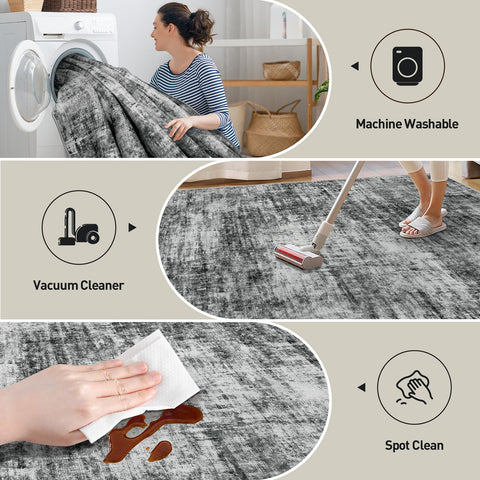 Gent drizz non-slip backing rug stays in place on busy floors.