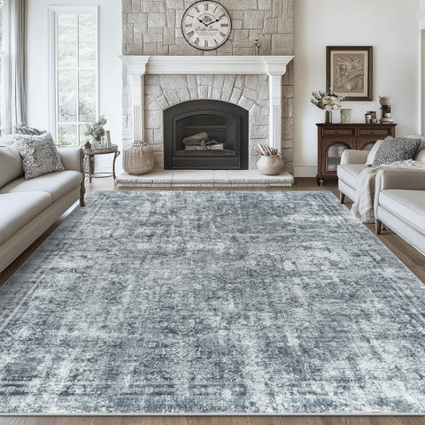 Gent drizz 8x10 washable area rug shown in a living room setting for easy cleaning.