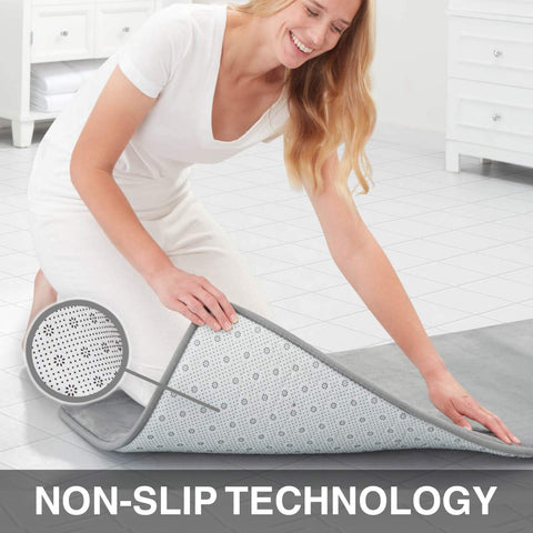 Genteele non-slip backing keeps the mat firmly in place on slick surfaces