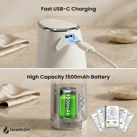 GentleJet Cloudfoam dispenser IPX5 waterproof design for safe use near sinks.