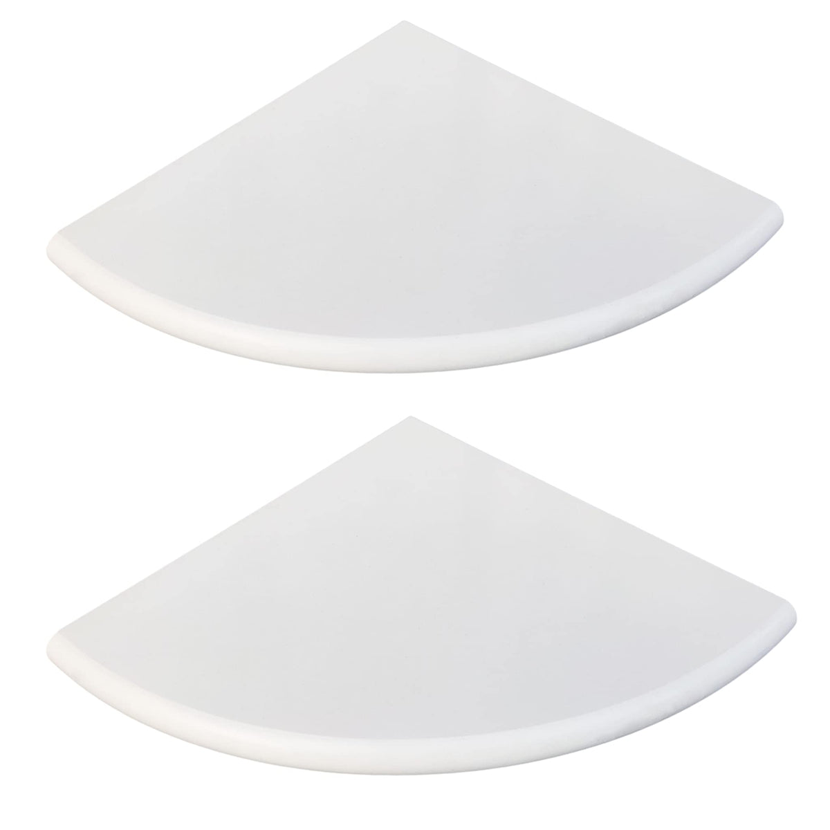 GEOONA white marble corner shelf 9x9 inches for organized bathroom storage.