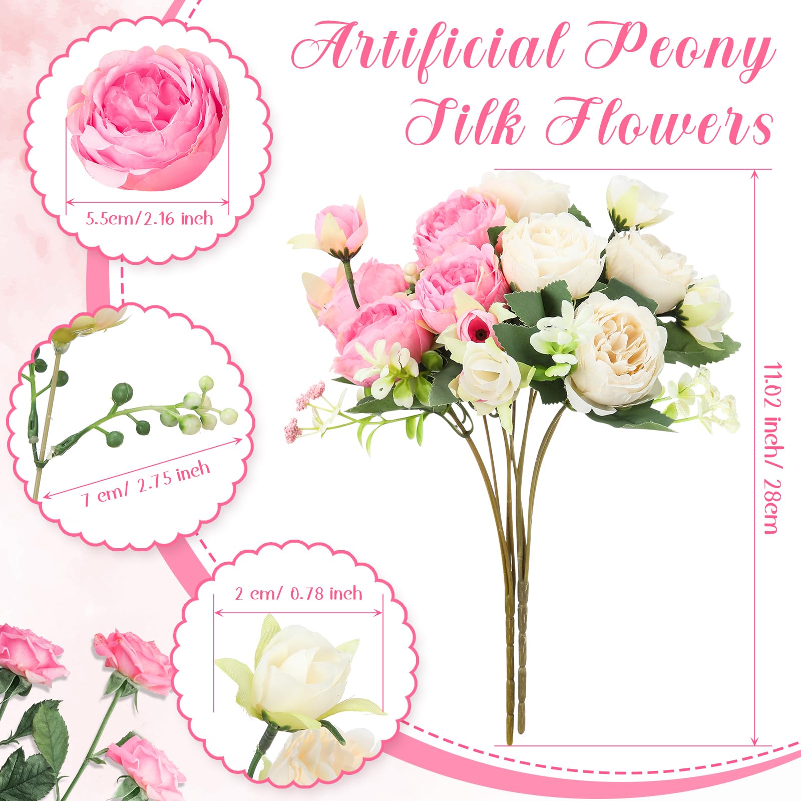 Geosar champagne peonies bouquet brings soft elegance to wedding tables