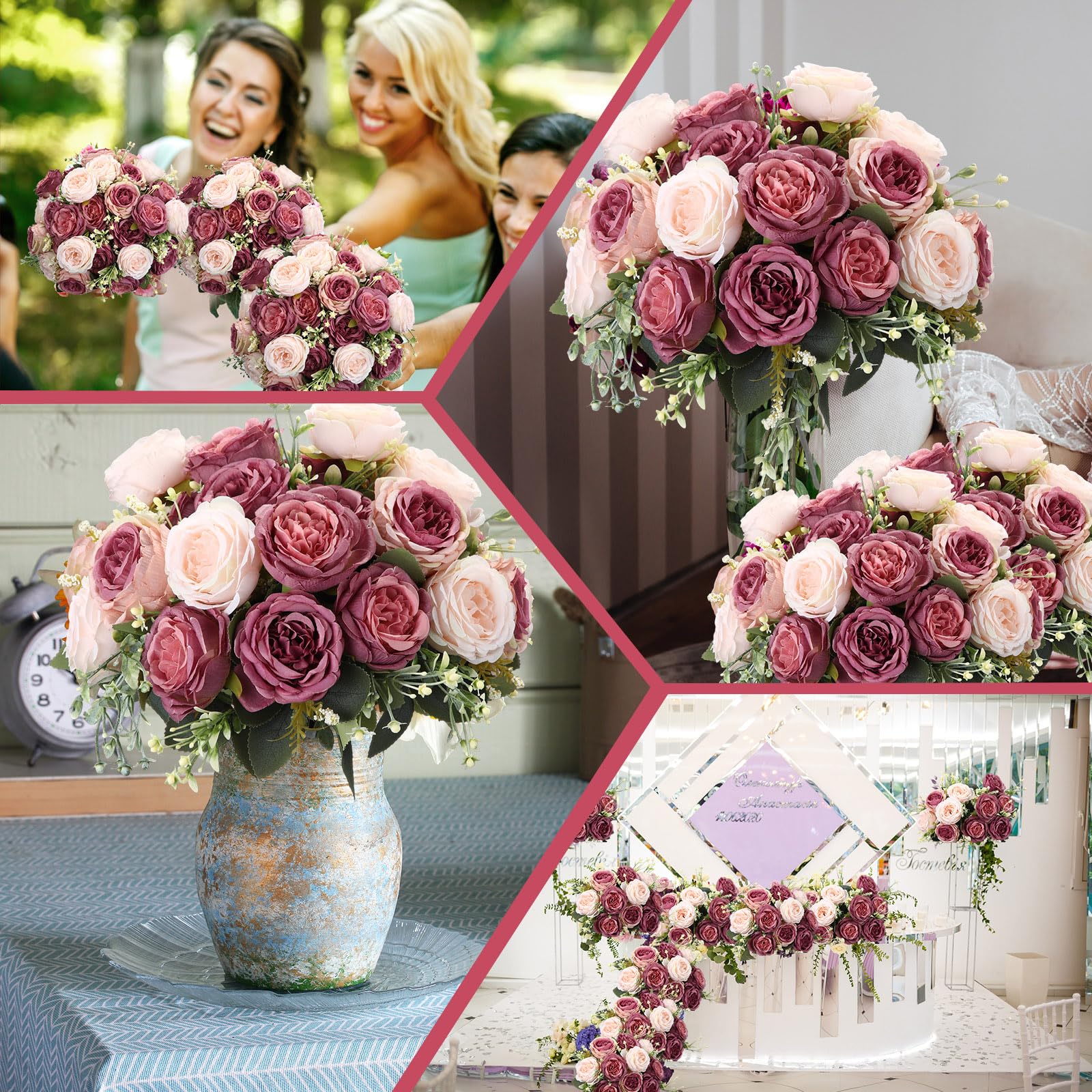Geosar easy-care silk peonies in dusty pink for year-round display