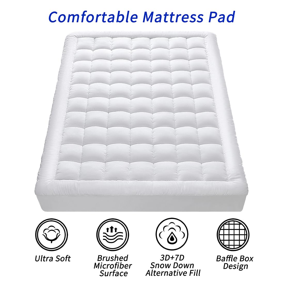 GERHOME machine-washable mattress pad offers easy care and quick refresh.