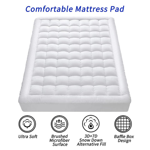 GERHOME machine-washable mattress pad enables easy care and refreshing cleanliness.
