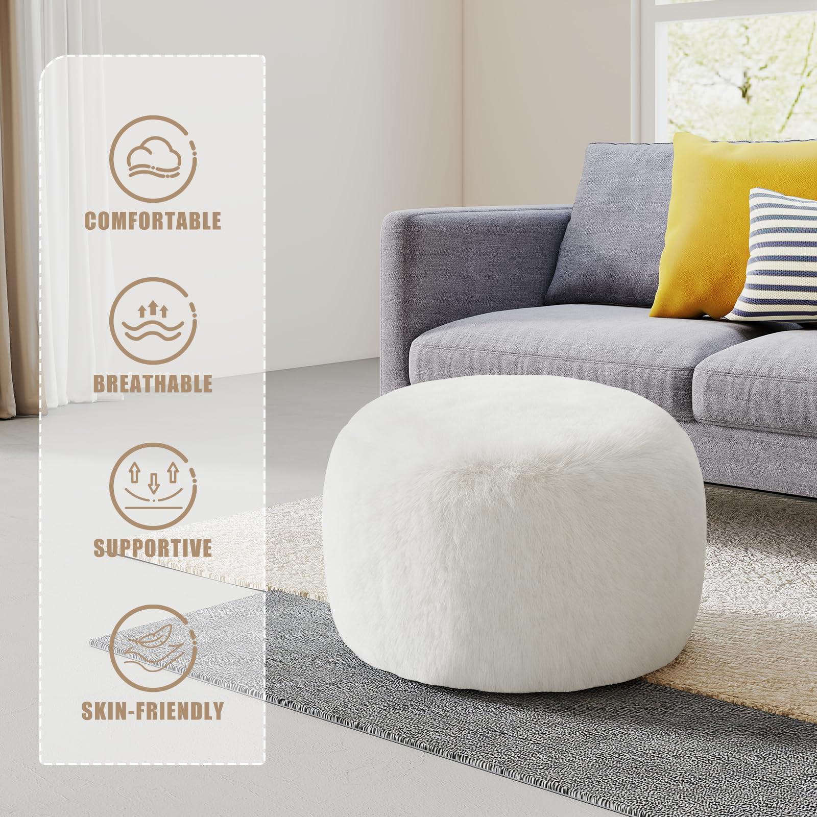 Gericco pouf lightweight and easy to move for flexible seating